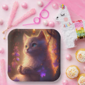 Assiettes en carton chat Fleur (Fête)