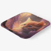 Assiettes en carton chat Fleur (Angulaire)