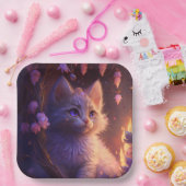 Assiettes en carton chat Fleur (Fête)