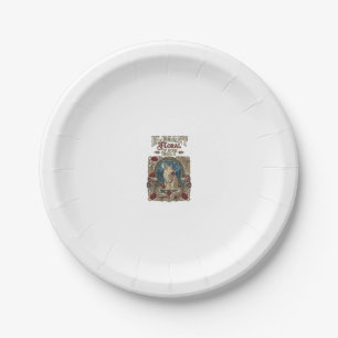 Assiettes En Carton Chat floral élégant Art Nouveau vintage vecteur 