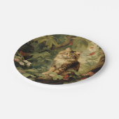 Assiettes En Carton Chat forestier en feuillage luxuriant (Angle)