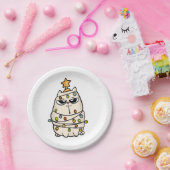 Assiettes En Carton Chat grincheux de Noël (Fête)