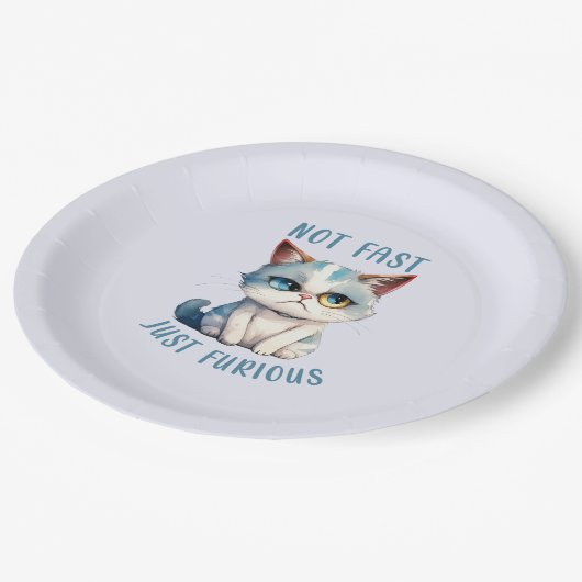 Assiettes En Carton Chat Grumpy - Pas Rapide, Juste Furieux (Angle)