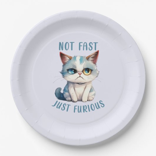 Assiettes En Carton Chat Grumpy - Pas Rapide, Juste Furieux (Devant)