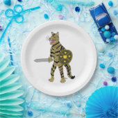 Assiettes En Carton Chat guerrier (Fête)