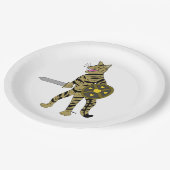 Assiettes En Carton Chat guerrier (Angle)
