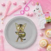 Assiettes En Carton Chat guerrier Chibi (Fête)