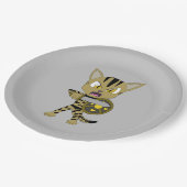 Assiettes En Carton Chat guerrier Chibi (Angle)