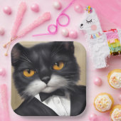 Assiettes En Carton Chat intelligent (Fête)