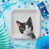 Assiettes En Carton Chat Kitty blanc gris noir (Fête)