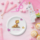 Assiettes En Carton Chat Kitty Rose rose mignon (Fête)