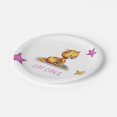 Assiettes En Carton Chat Kitty Rose rose mignon (Angle)