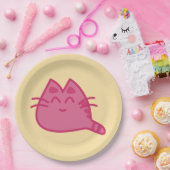 Assiettes En Carton Chat Kitty Rose souriant (Fête)
