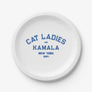 Assiettes En Carton Chat Ladies For Kamala 2024 Custom State Party