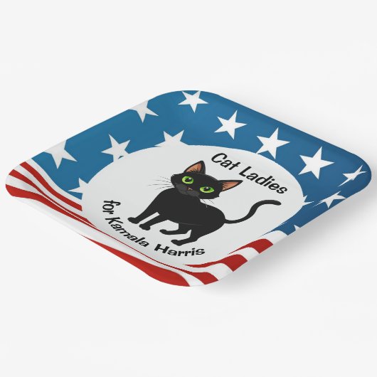 Assiettes En Carton Chat Ladies for Kamala Harris Design (Angulaire)