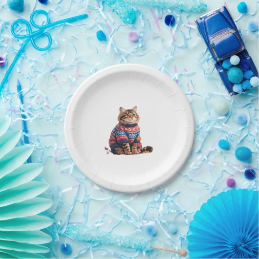 Assiettes En Carton Chat Leaf Automne Bonjour Automne Funny Chat Kitte (Fête)