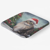 Assiettes En Carton Chat Maine Coon à Noël de neige (Angulaire)