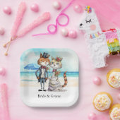 Assiettes En Carton Chat Mariage Plage Mariage Thème (Fête)
