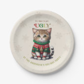 Assiettes En Carton Chat mignon Fête de Sweat (Devant)