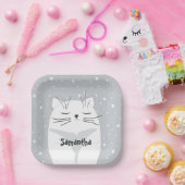 Assiettes En Carton Chat mignon, symbole de 2023. (Fête)