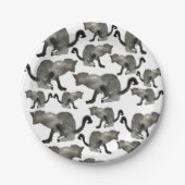 Assiettes En Carton Chat monochrome couleur noir (Devant)