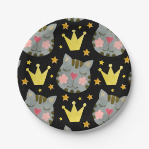 Assiettes En Carton Chat Motif Cute Animaux Animaux