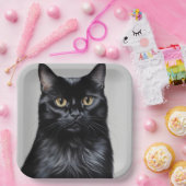 Assiettes En Carton Chat noir (Fête)