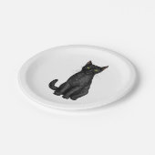 Assiettes En Carton chat noir (Angle)