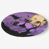 Assiettes En Carton Chat noir (Angle)