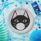 Assiettes En Carton Chat noir (Fête)