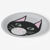 Assiettes En Carton Chat noir (Angle)