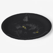 Assiettes En Carton Chat noir (Angle)