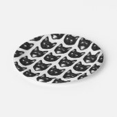 Assiettes En Carton Chat noir (Angle)