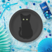 Assiettes En Carton Chat noir, chaton mignon, fun spottaculaire classi (Fête)