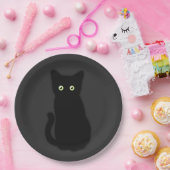 Assiettes En Carton Chat noir, chaton mignon, fun spottaculaire classi (Fête)