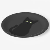 Assiettes En Carton Chat noir, chaton mignon, fun spottaculaire classi (Angle)