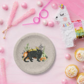 Assiettes En Carton Chat noir citrouille automne automne (Fête)