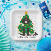 Assiettes En Carton Chat noir croustillant habillé en arbre (Fête)