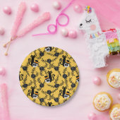 Assiettes En Carton Chat noir d'Halloween, Roses et crânes (Fête)