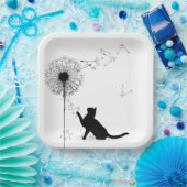 Assiettes En Carton Chat noir et Dandelion (Fête)