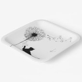 Assiettes En Carton Chat noir et Dandelion (Angulaire)
