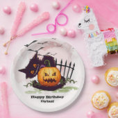Assiettes En Carton Chat noir et Jack o' Lantern Halloween (Fête)