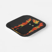 Assiettes En Carton Chat noir, Feuilles d'automne motif, Halloween amu (Angulaire)
