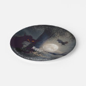 Assiettes En Carton Chat noir Halloween éffrayant (Angle)