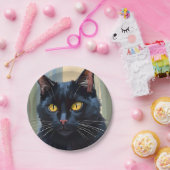 Assiettes En Carton Chat Noir | Happy Halloween Éffrayant (Fête)
