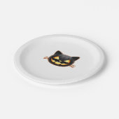 Assiettes En Carton Chat noir Jack o'Lantern Emoji T-shirt classique (Angle)