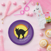 Assiettes En Carton Chat noir & Lune Enfants (Plaques de fête) (Fête)