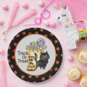 Assiettes En Carton Chat Noir Trick Ou Treat (Fête)