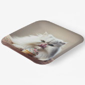 Assiettes En Carton Chat perse lèche un gâteau d'anniversaire (Angulaire)