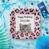 Assiettes En Carton Chat rose mignon Plaque en papier d'anniversaire (Fête)